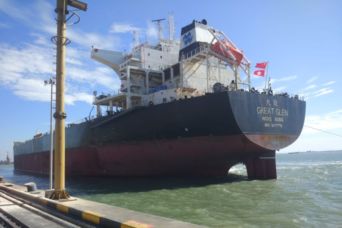 Kapal muatan 71.582 ton pakan ternak sandar di Terminal Teluk Lamong