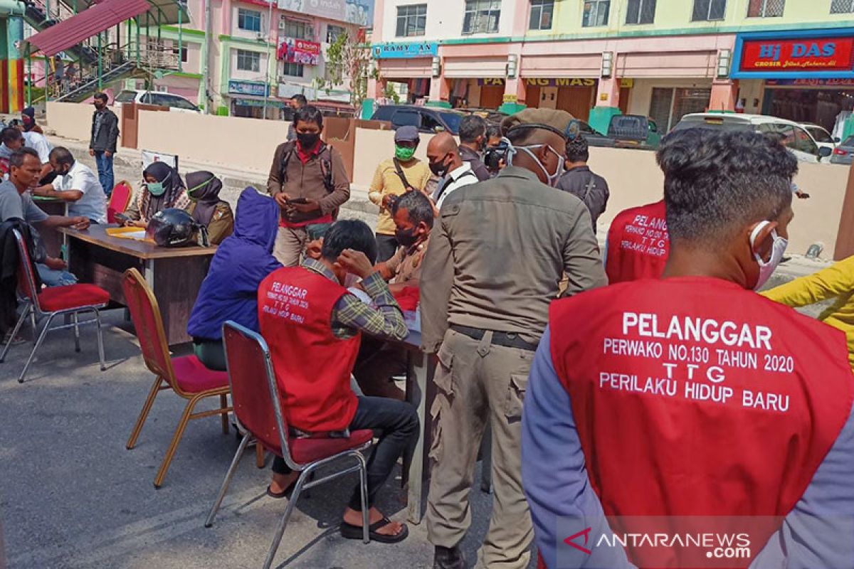 Langgar protokol kesehatan, puluhan warga Pekanbaru jalani hukuman