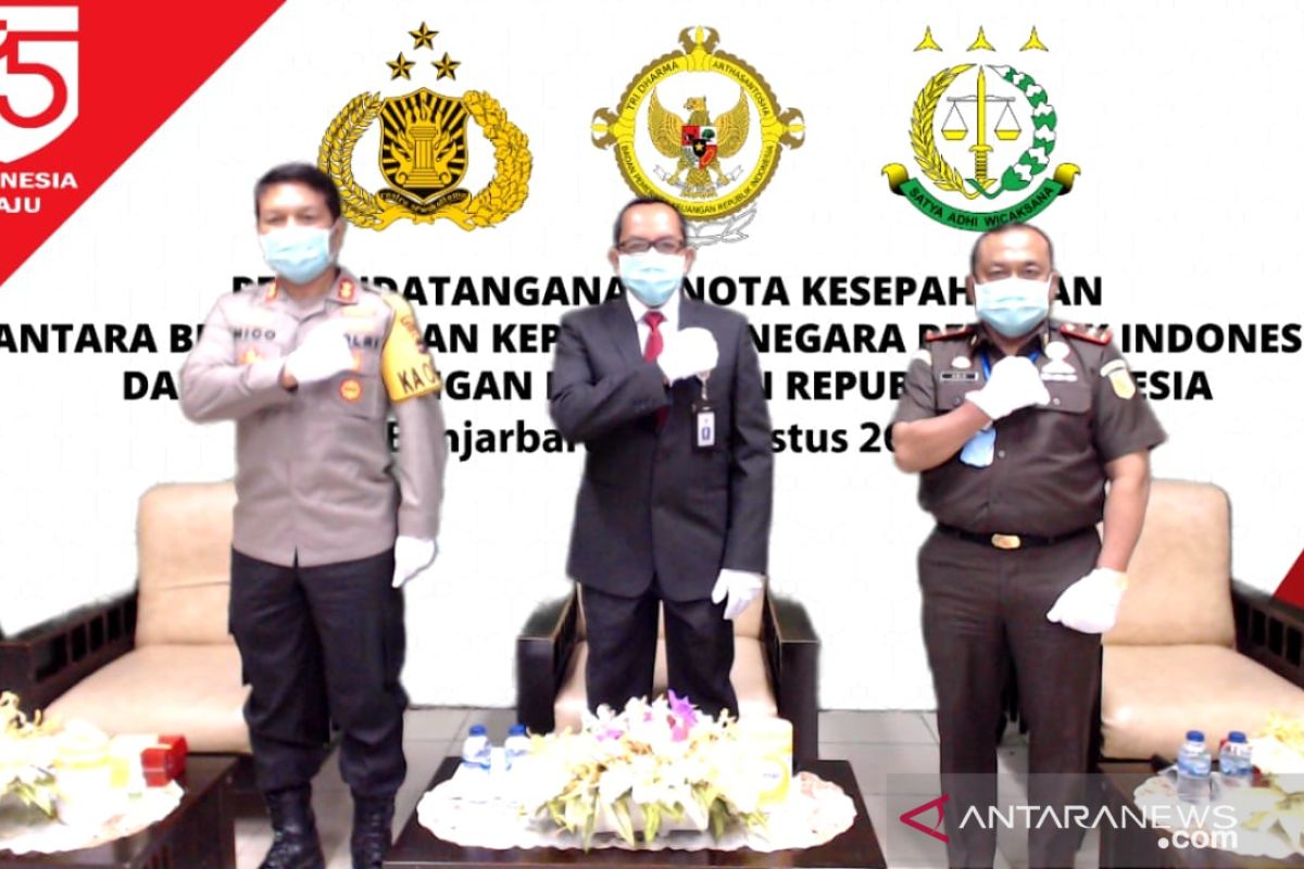 Kapolda Kalsel hadiri secara virtual MoU antara Polri-Kejaksaan dan BPK RI