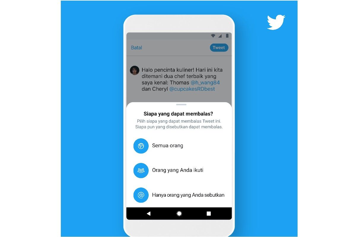 Twitter rilis pengaturan baru percakapan, siapa bisa balas cuitan