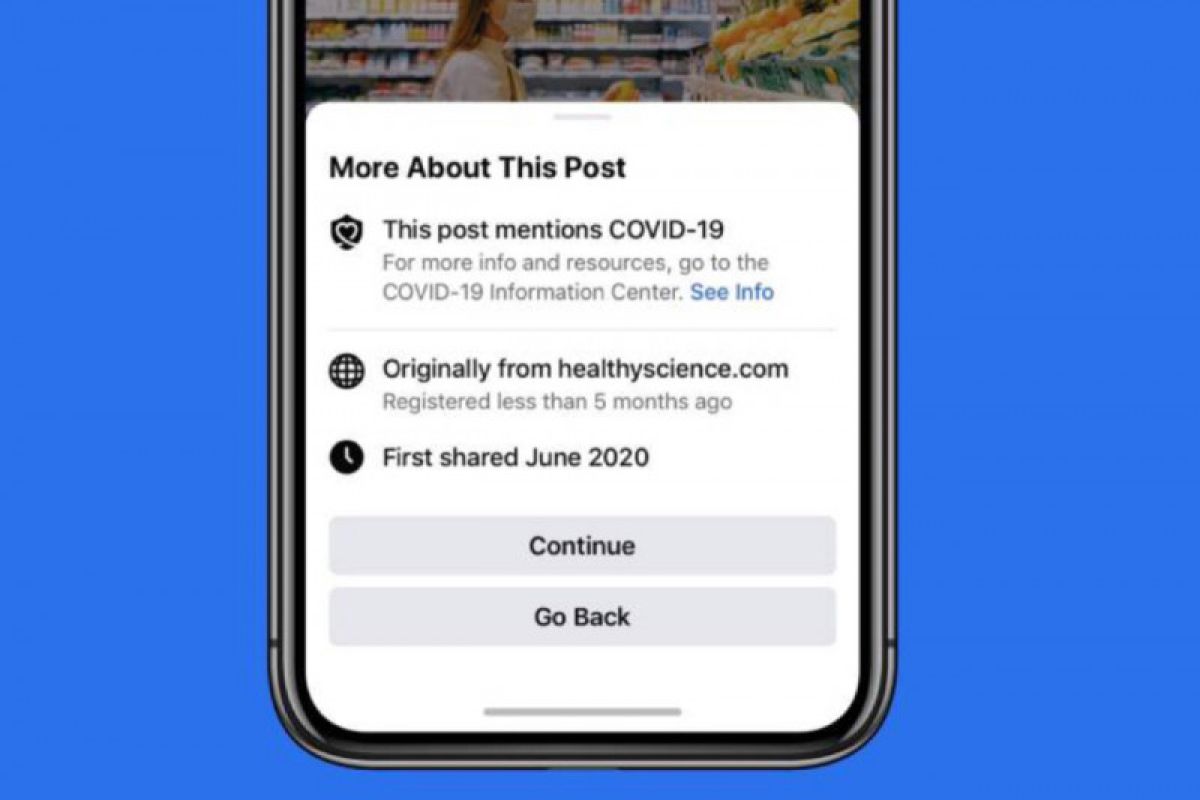Facebook tampilkan peringatan sebelum bagikan artikel COVID-19