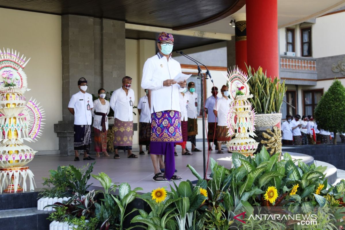 Badung terapkan protokol kesehatan saat upacara peringatan HUT Bali