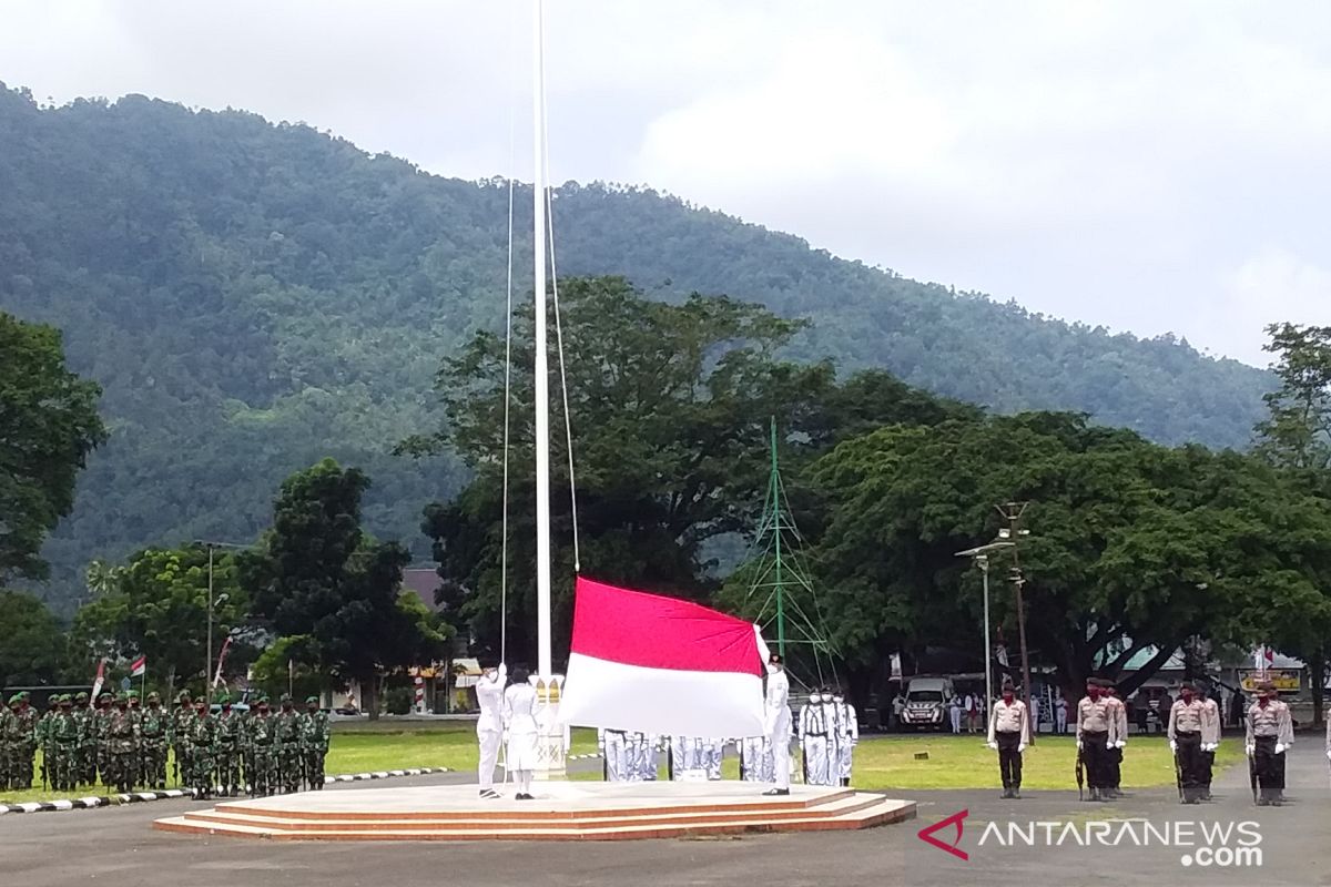 Upacara HUT ke-75 Kemerdekaan RI di Sangihe hanya dihadiri TNI-Polri