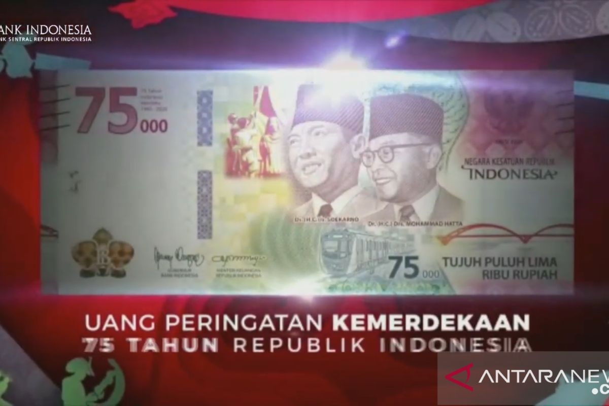 Menkeu-BI meresmikan uang rupiah khusus HUT ke-75 RI pecahan 75.000