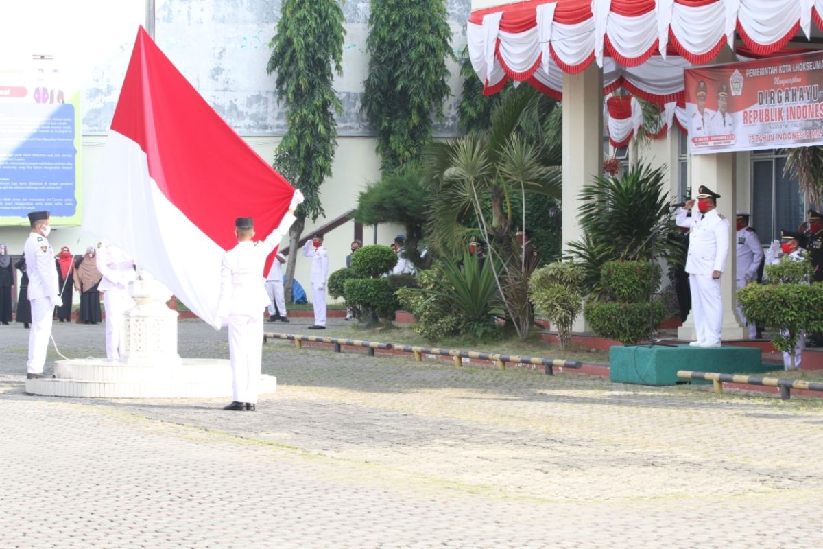 Peringatan detik-detik proklamasi kemerdekaan RI di Lhokseumawe berlangsung singkat