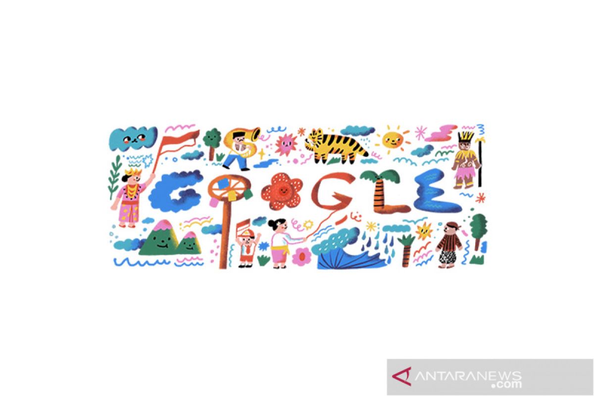 Google rayakan hari kemerdekaan lewat Doodle panjat pinang dan tanjidor