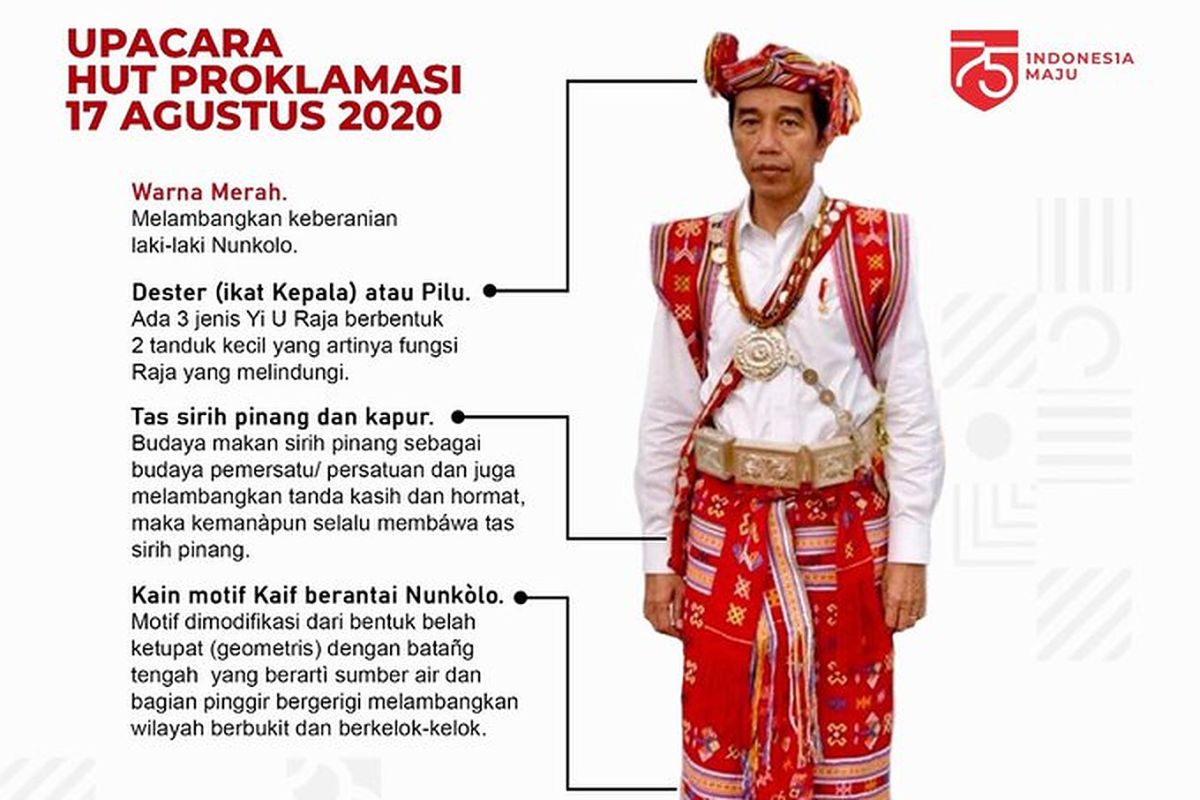 Berikut makna tenun kaif dari NTT yang dipakai Presiden Jokowi saat upacara