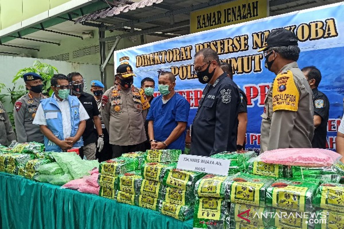 Polisi gagalkan peredaran 100 kg sabu-sabu dan 50.000 pil ekstasi