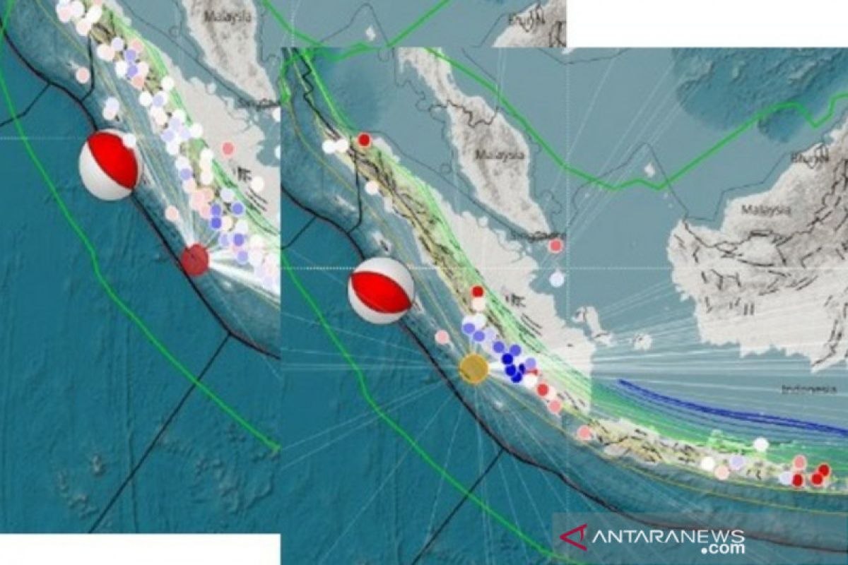 Gempa kembar terjadi di Segmen Megathrust Mentawai-Pagai di Bengkulu