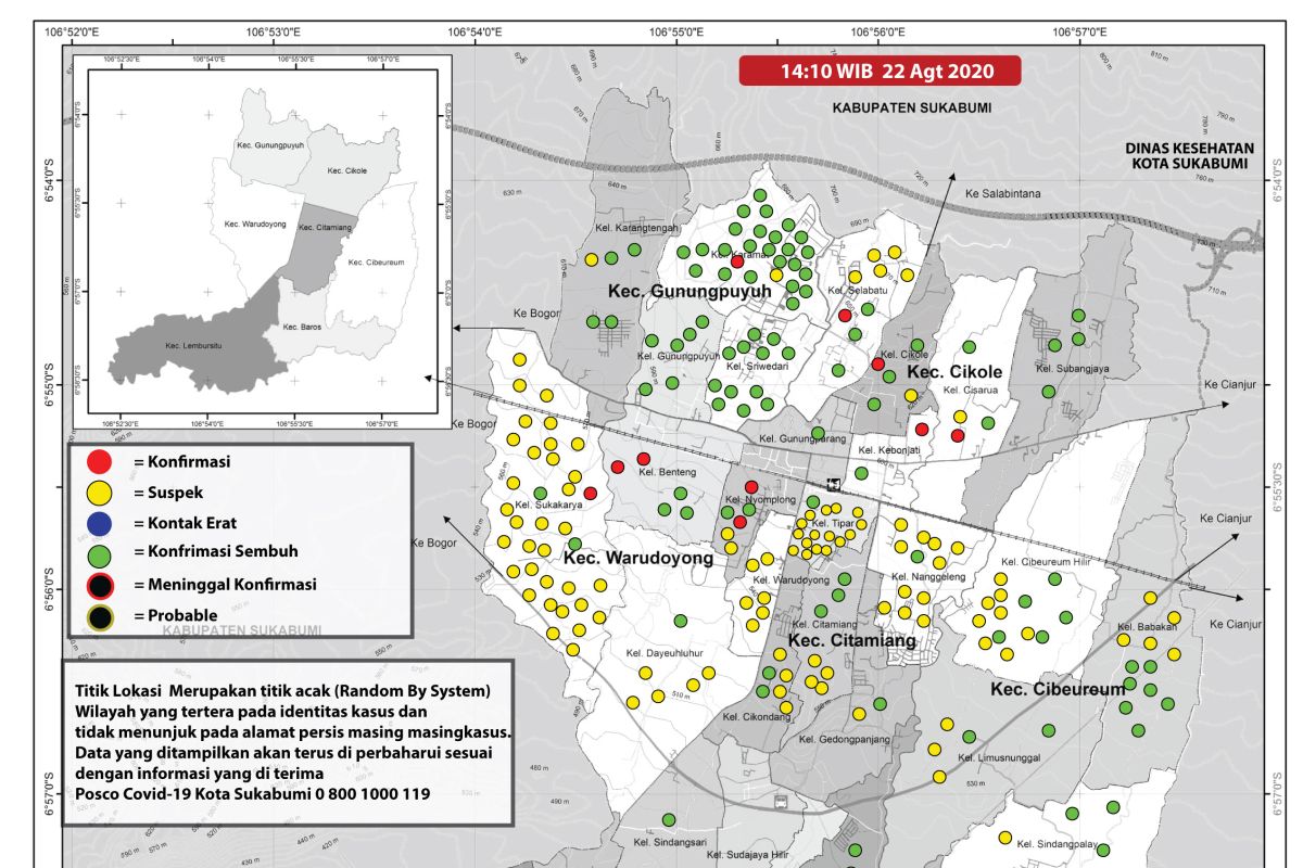 Jumlah warga Kota Sukabumi positif COVID-19 jadi 121 orang