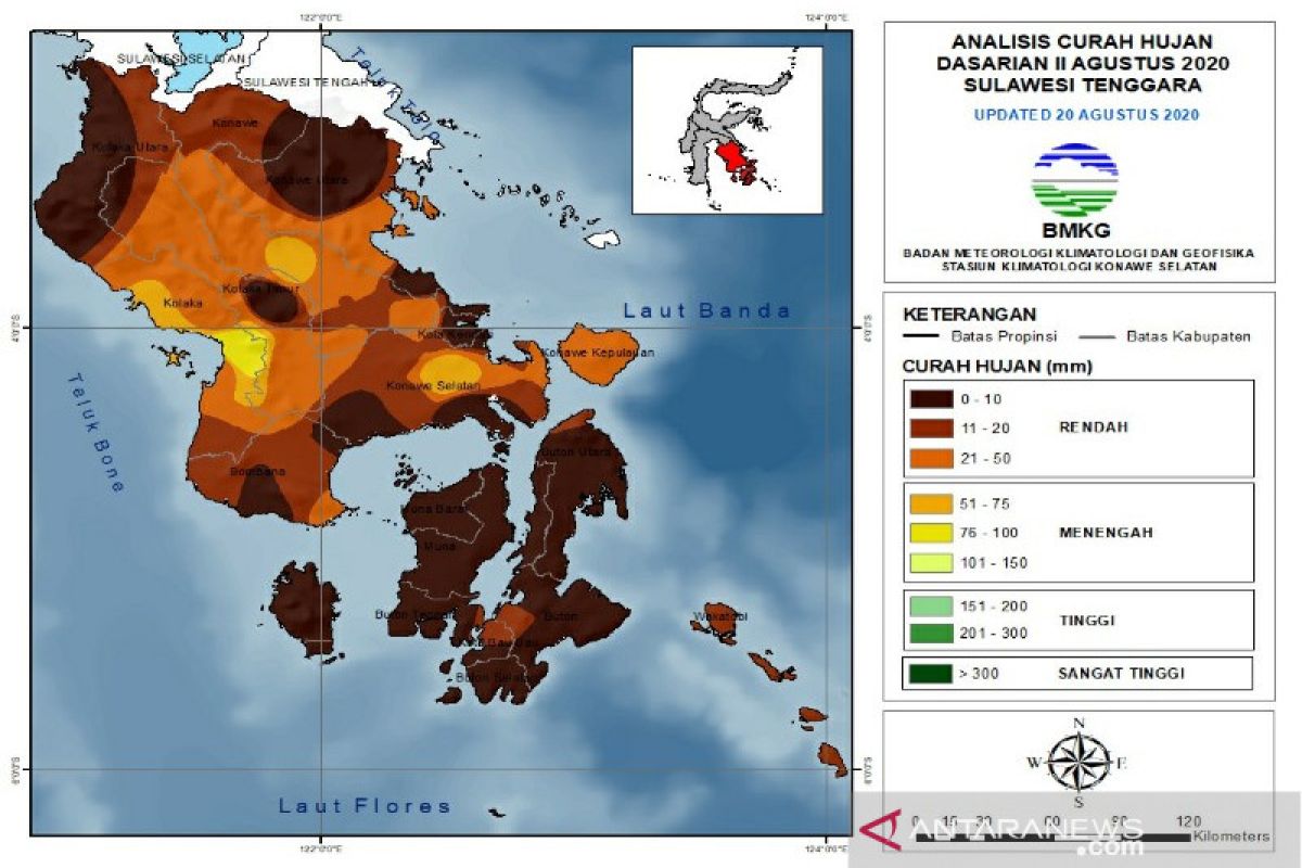 Four districts in SE Sulawesi experience  days without rain: BMKG