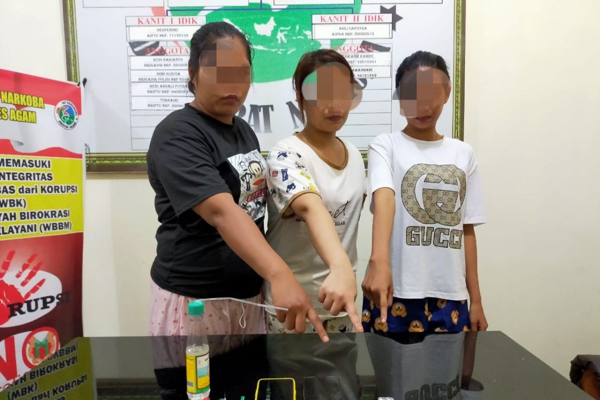 Pesta sabu-sabu, tiga perempuan asal Lubukbasung dibekuk polisi