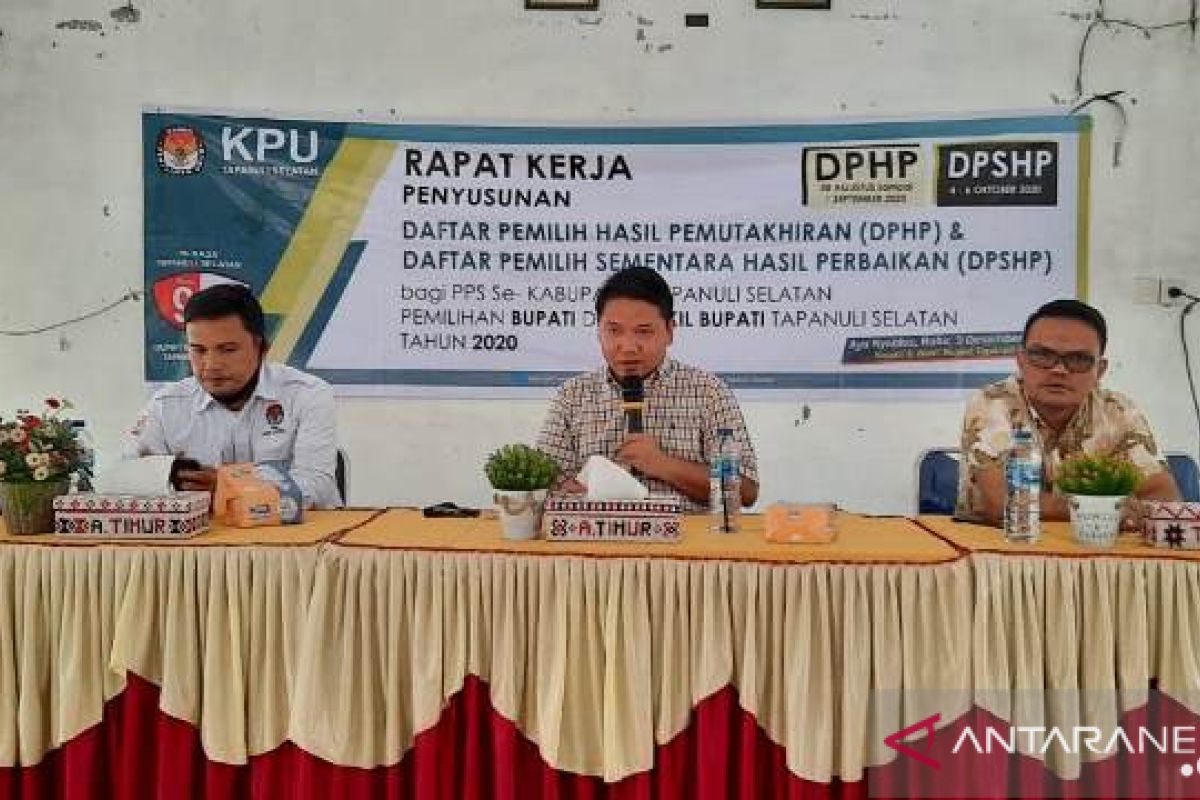 KPU Tapsel gelar rapat penyusunan DPHP Pilkada 2020