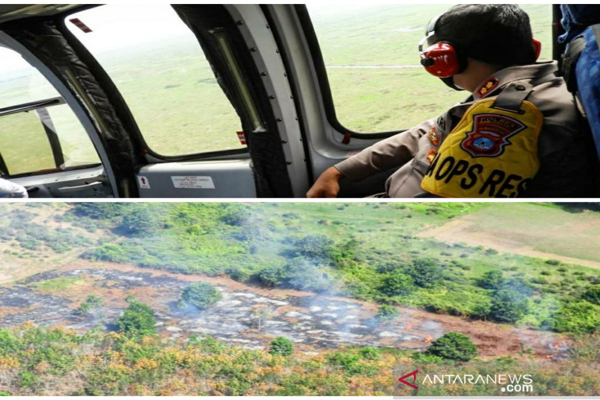 Kapolres Banjarbaru dan Dandim patroli udara pantau karhutla