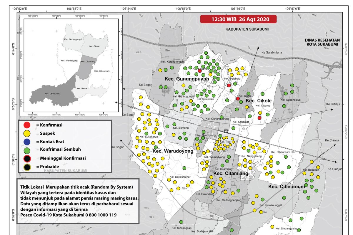 Jumlah pasien COVID-19 di Kota Sukabumi terus berkurang