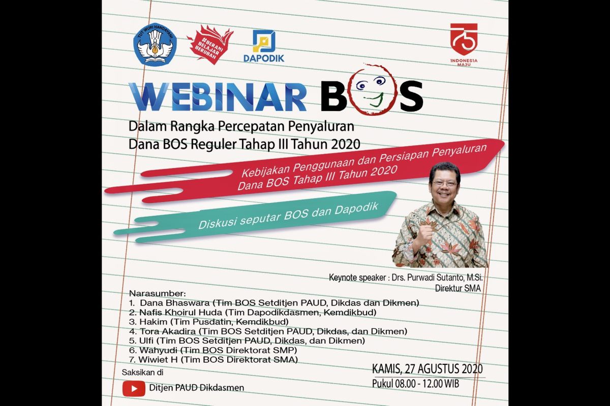 Bahas BOS adaptasi pandemi COVID-19, Kemendikbud agendakan webinar