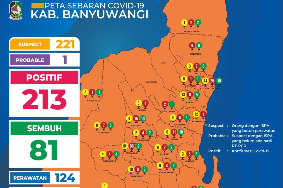 Bertambah 18 kasus, pasien COVID-19 di Banyuwangi menjadi 213 orang