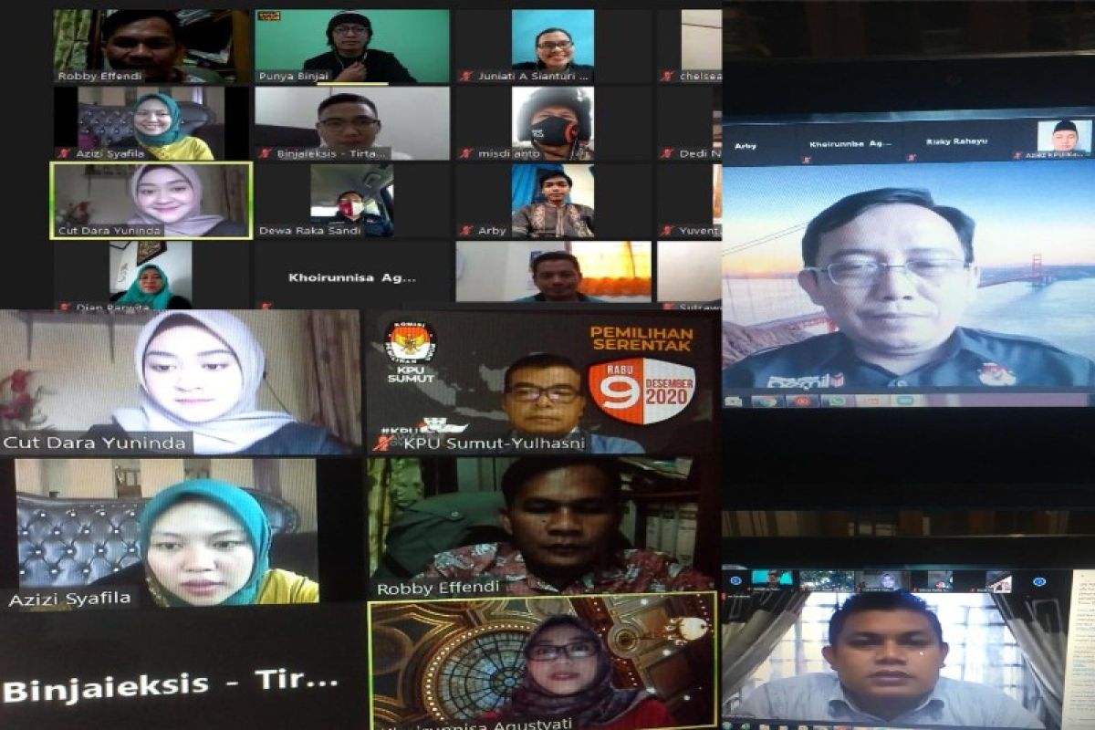 KPU Binjai melalui zoom metting ajak anak muda pergunakan hak pilih