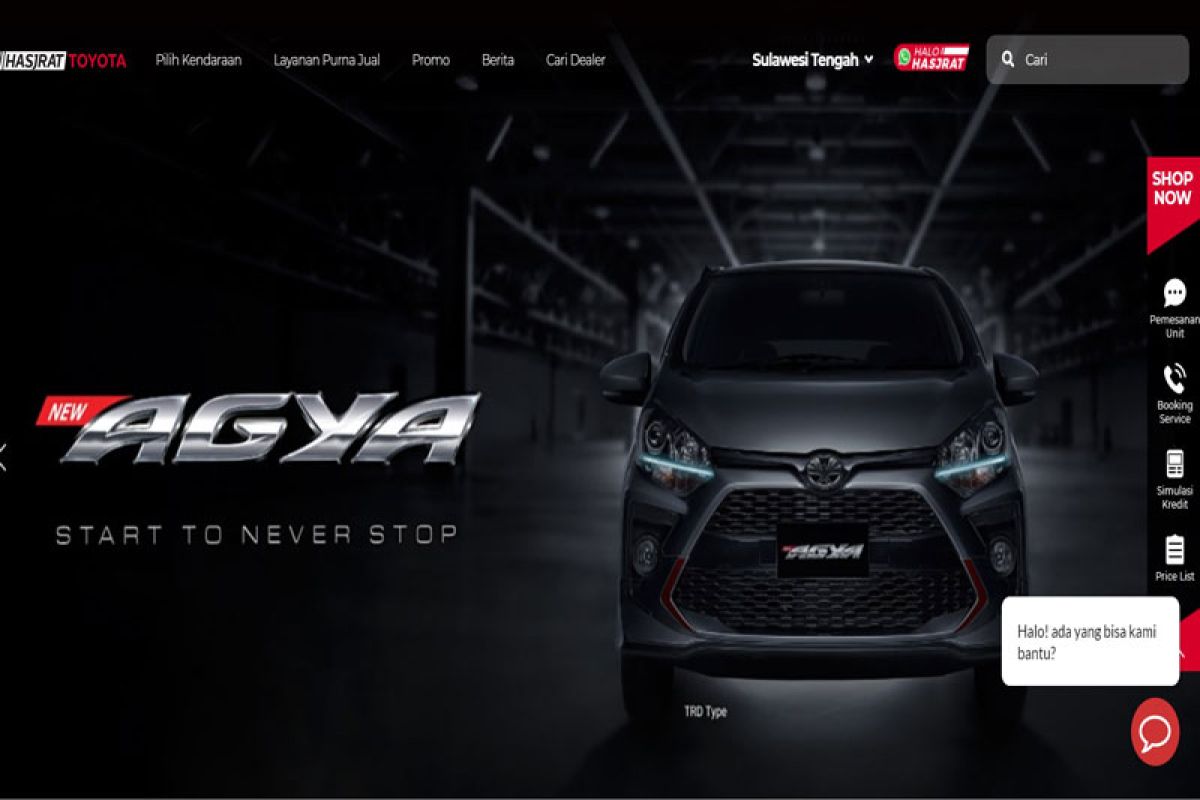 Re-launching, website Hasjrat Toyota berbekal fitur menarik,  bisa beli mobil dan booking service langsung