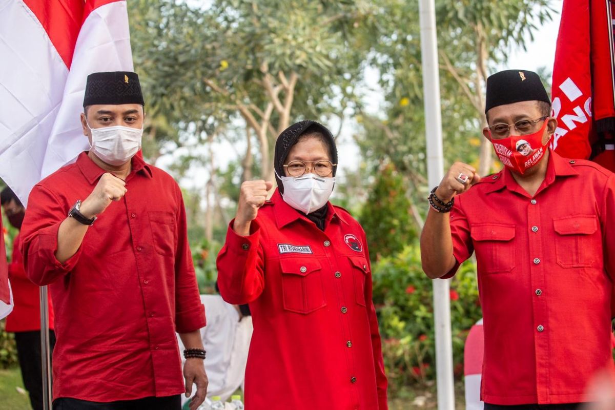 Pasangan Eri Cahyadi-Armuji deklarasi di Taman Harmoni atas perintah langsung Megawati