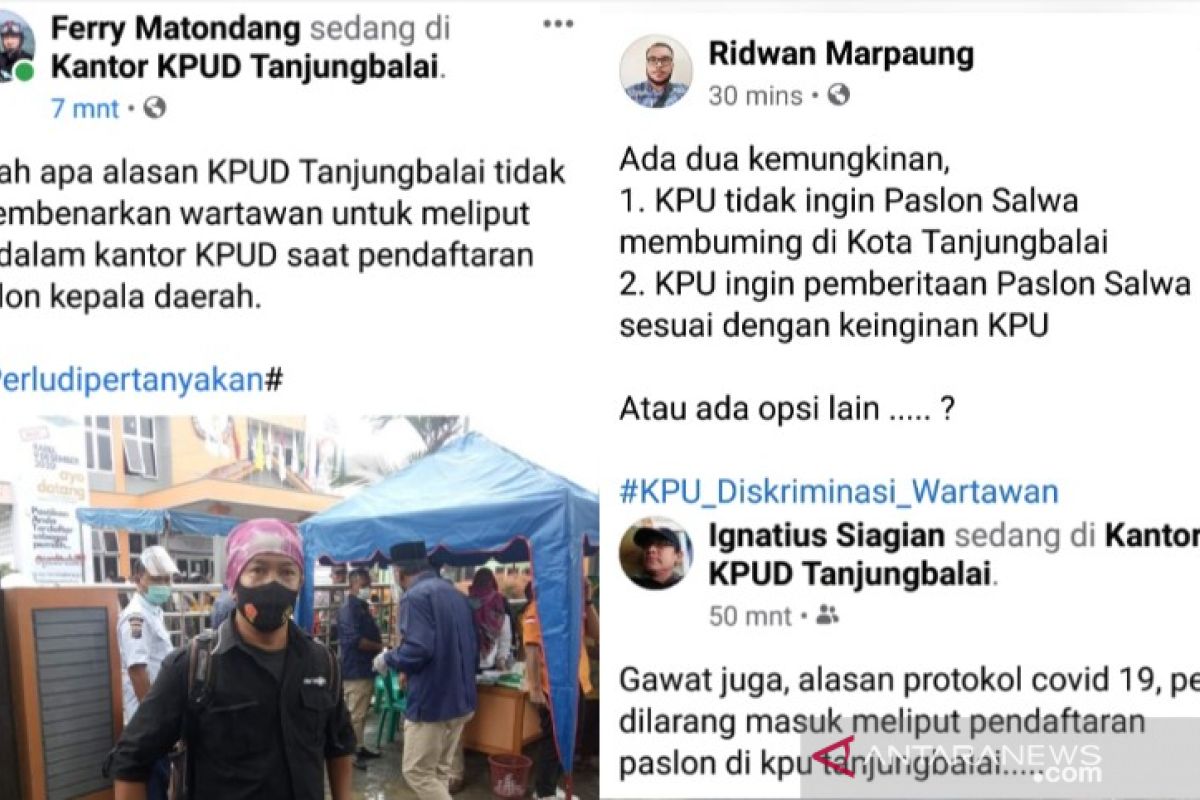 Pasangan SALWA mendaftar, KPU Tanjungbalai halangi wartawan meliput