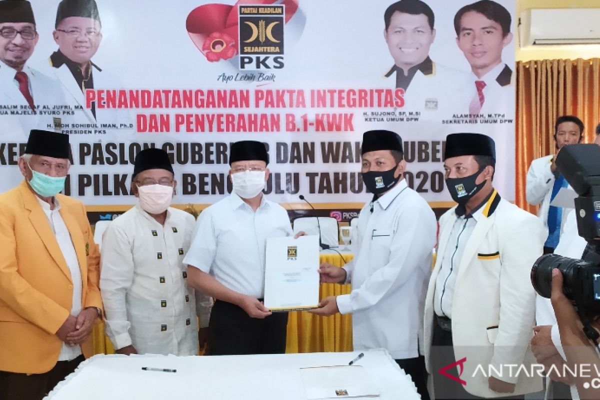 Tiga pasangan bakan calon gubernur-wagub Bengkulu yang diusung parpol