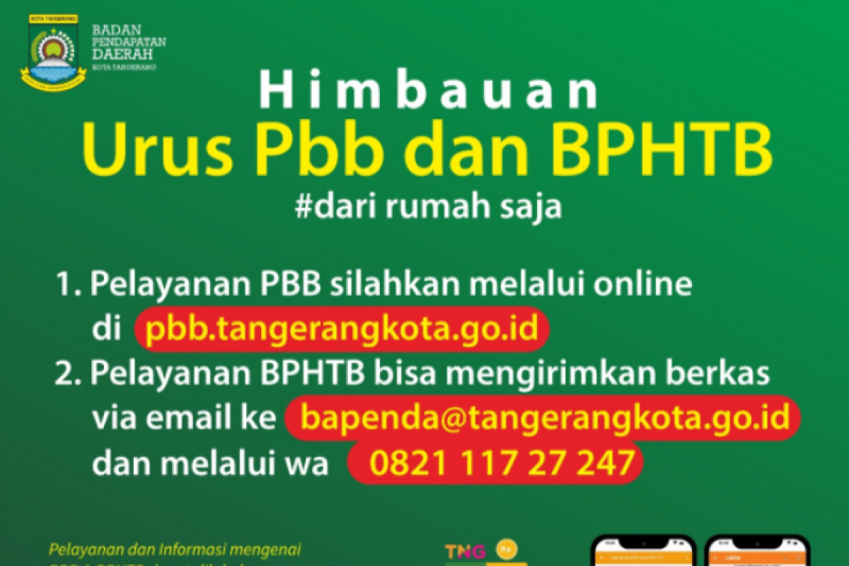 Bapenda Kota  Tangerang  layani bayar pajak online cegah COVID-19