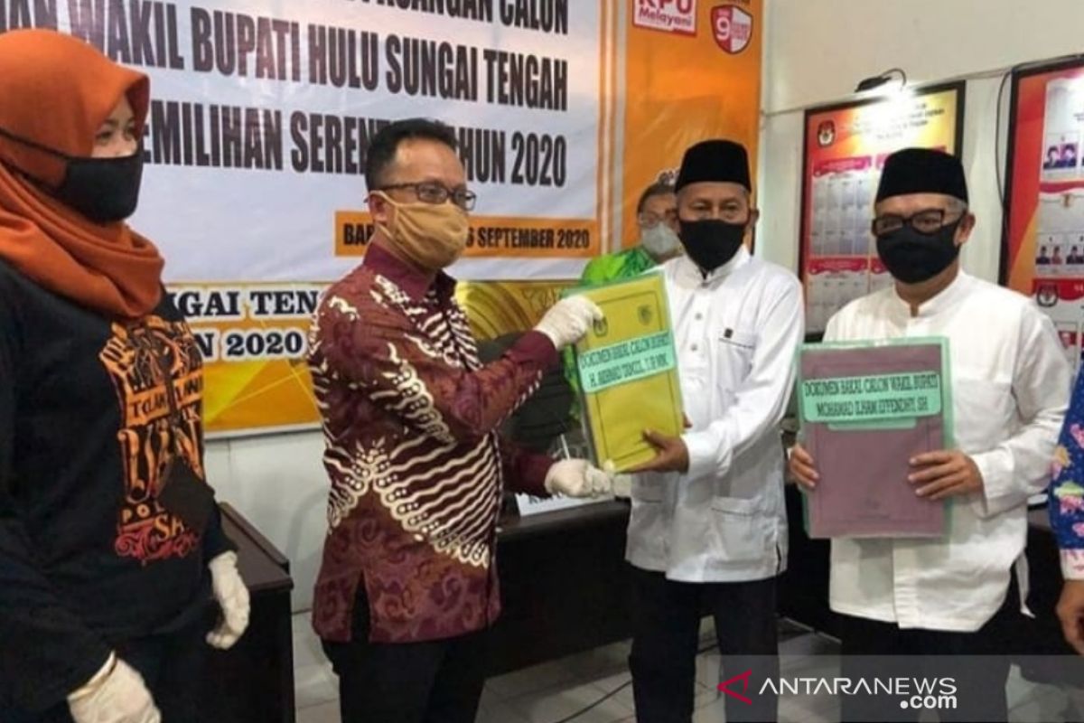 Pilkada HST: Saat pendaftaran, pasangan Tamzil-Ilham sempat tertahan 30 menit karena hasil swab belum keluar