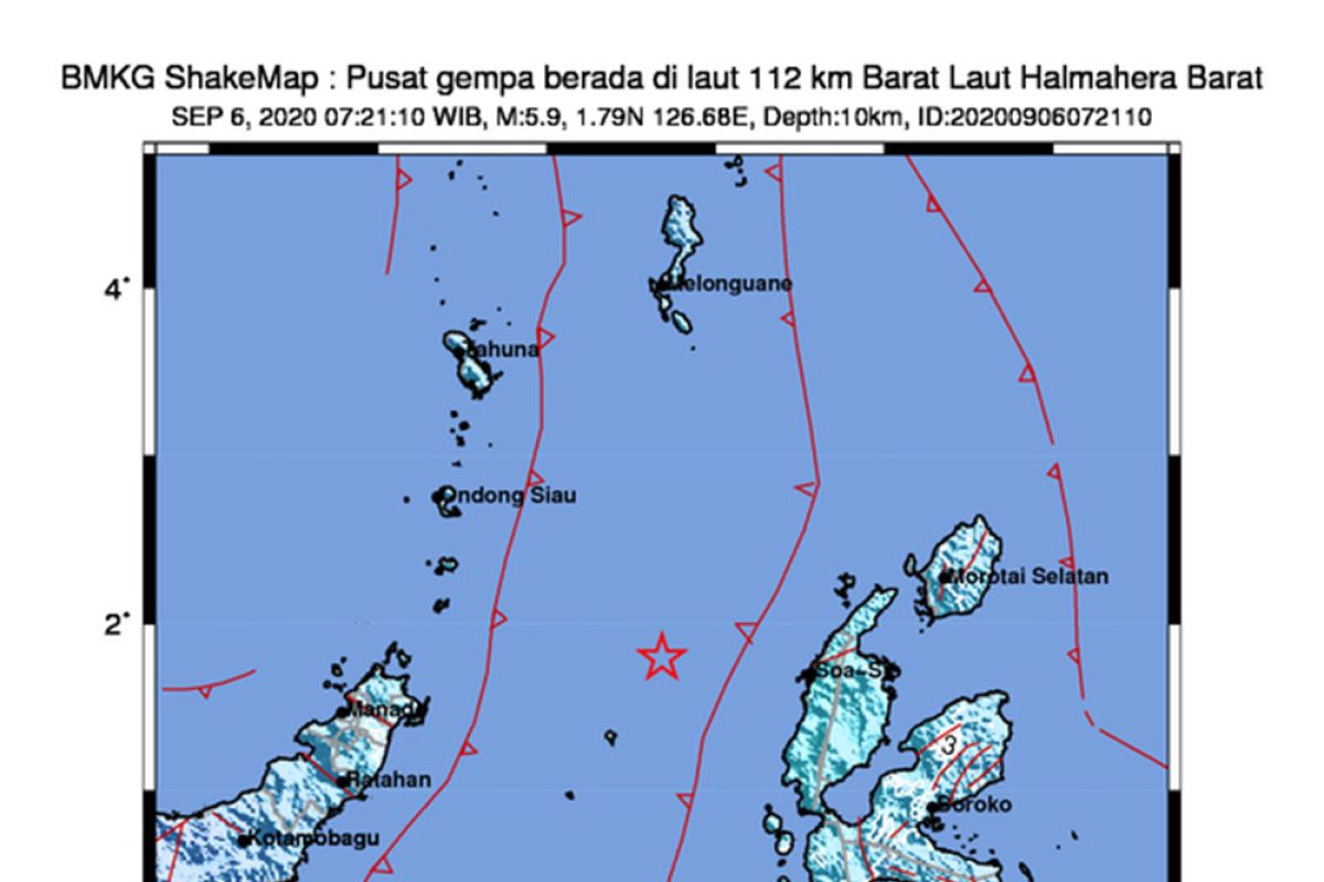 5.9-magnitude earthquake jolts Indonesia's West Halmahera district