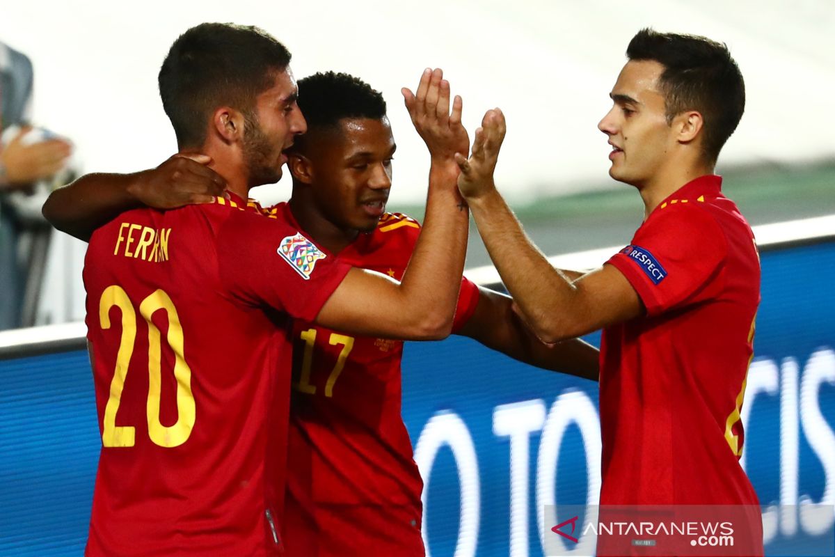 Ansu Fati inspiratif saat Spanyol telan Ukraina 4-0