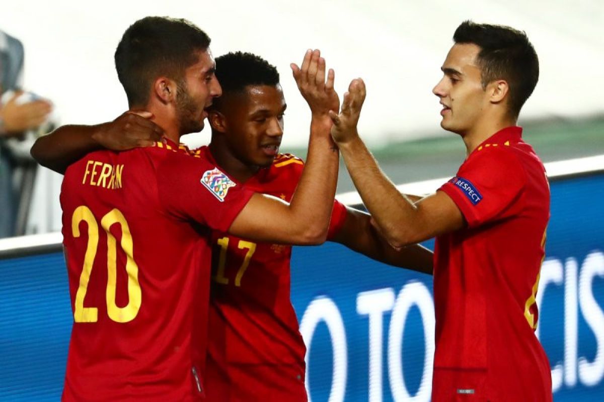 Ansu Fati inspiratif saat Spanyol menang 4-0 atasi Ukraina