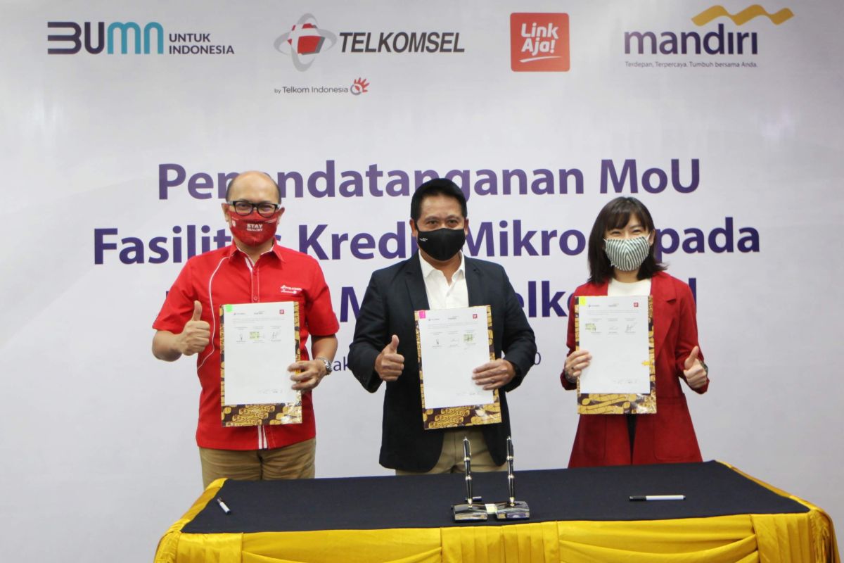 Mandiri dan Telkomsel gandeng LinkAja garap kredit mikro digital