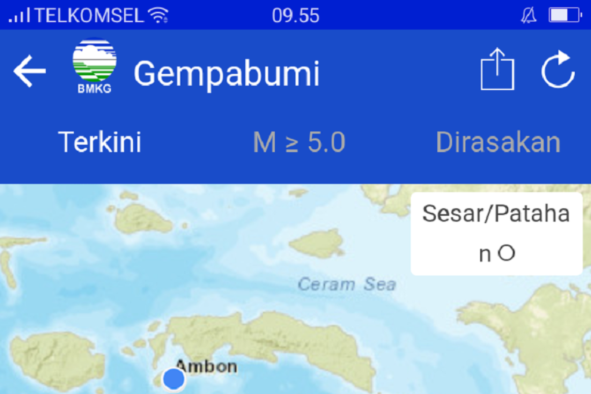 Gempa  5,0 magnitudo guncang Maluku Tenggara Barat