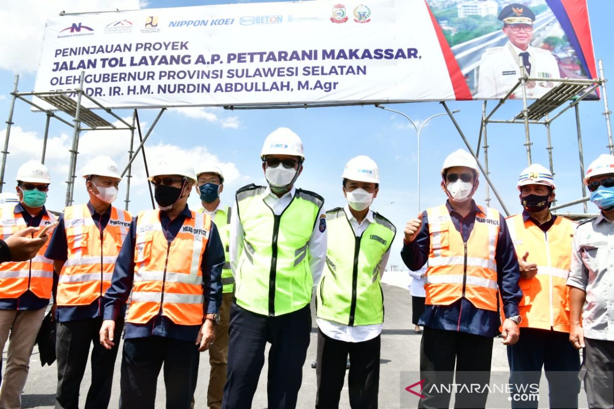 Gubernur Sulsel tinjau progres pembangunan tol layang Pettarani