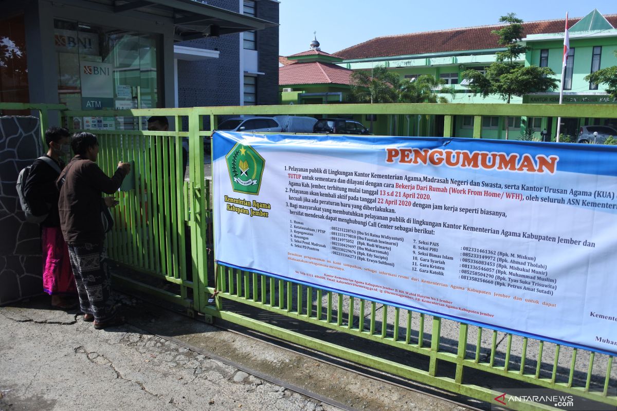 Kantor Kemenag Jember ditutup lagi karena pegawai positif COVID-19