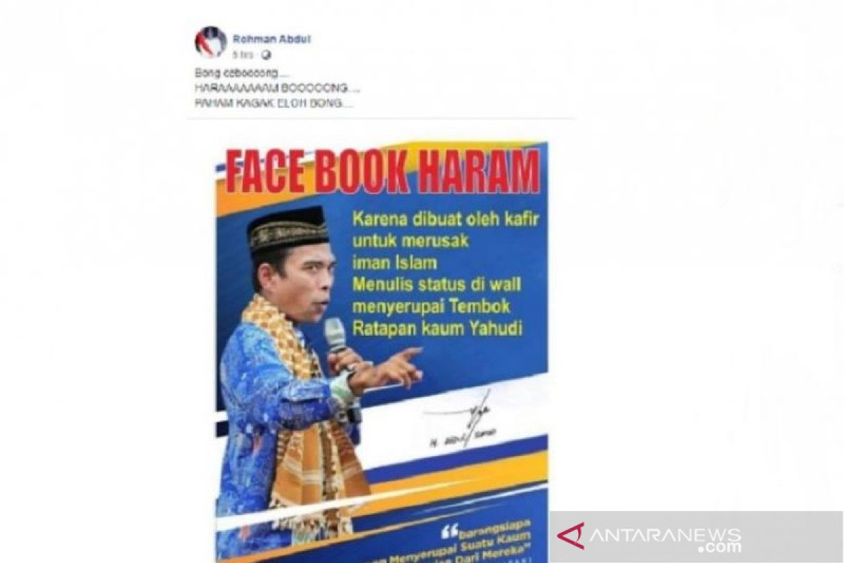 Beredar poster Ustaz Abdul Somad haramkan Facebook, benarkah?