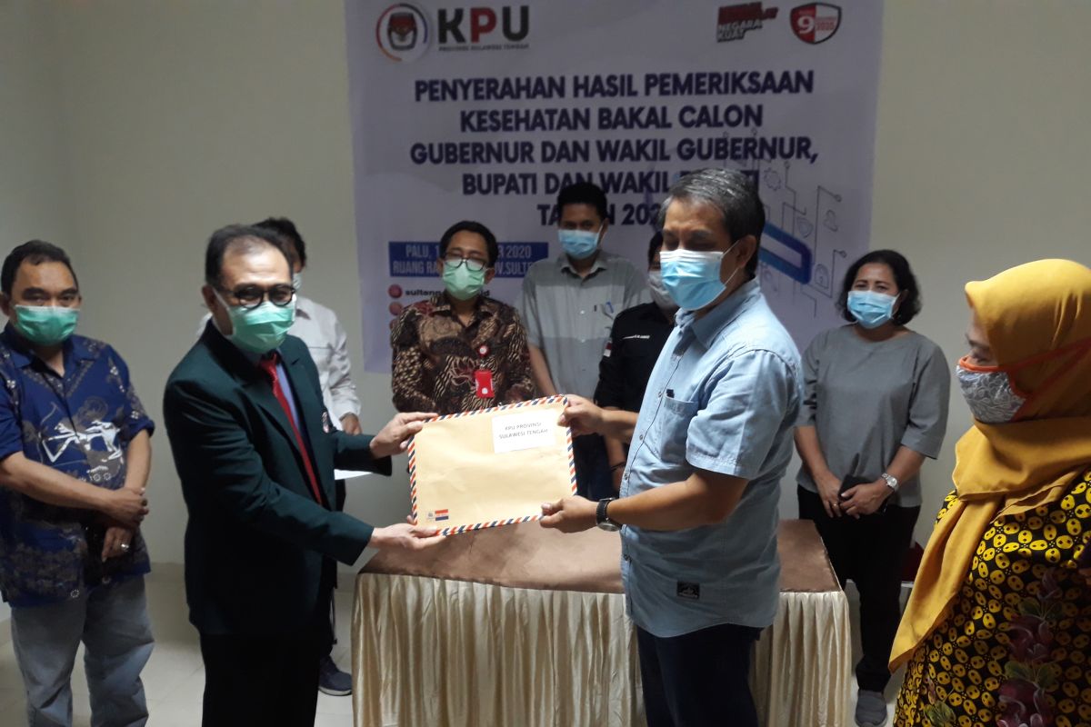 KPU  terima hasil pemeriksaan kesehatan Bapaslon Pilkada Sulteng