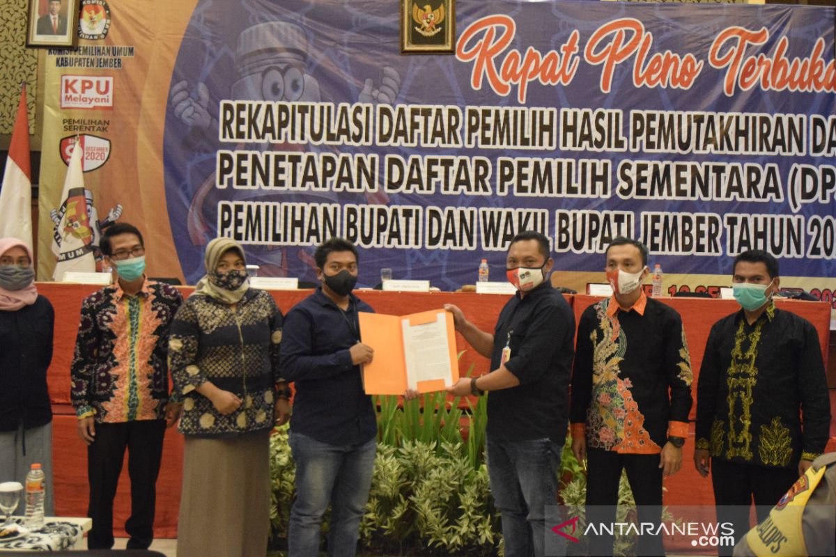 KPU Jember tetapkan DPS Pilkada 2020 sebanyak 1.834.441 orang