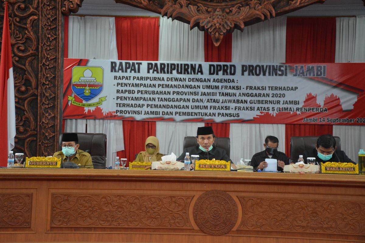 DPRD sampaikan pemandangan umum terhadap RAPBD perubahan Provinsi Jambi 2020