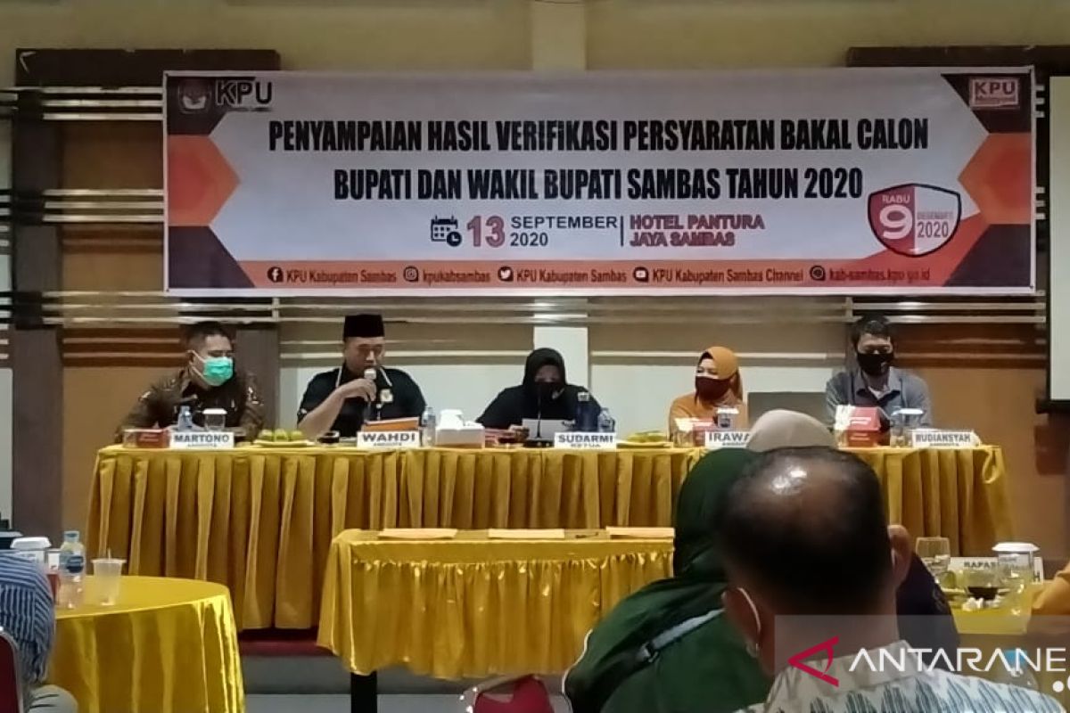 KPU Sambas minta tiga Bapaslon perbaiki berkas pendaftaran