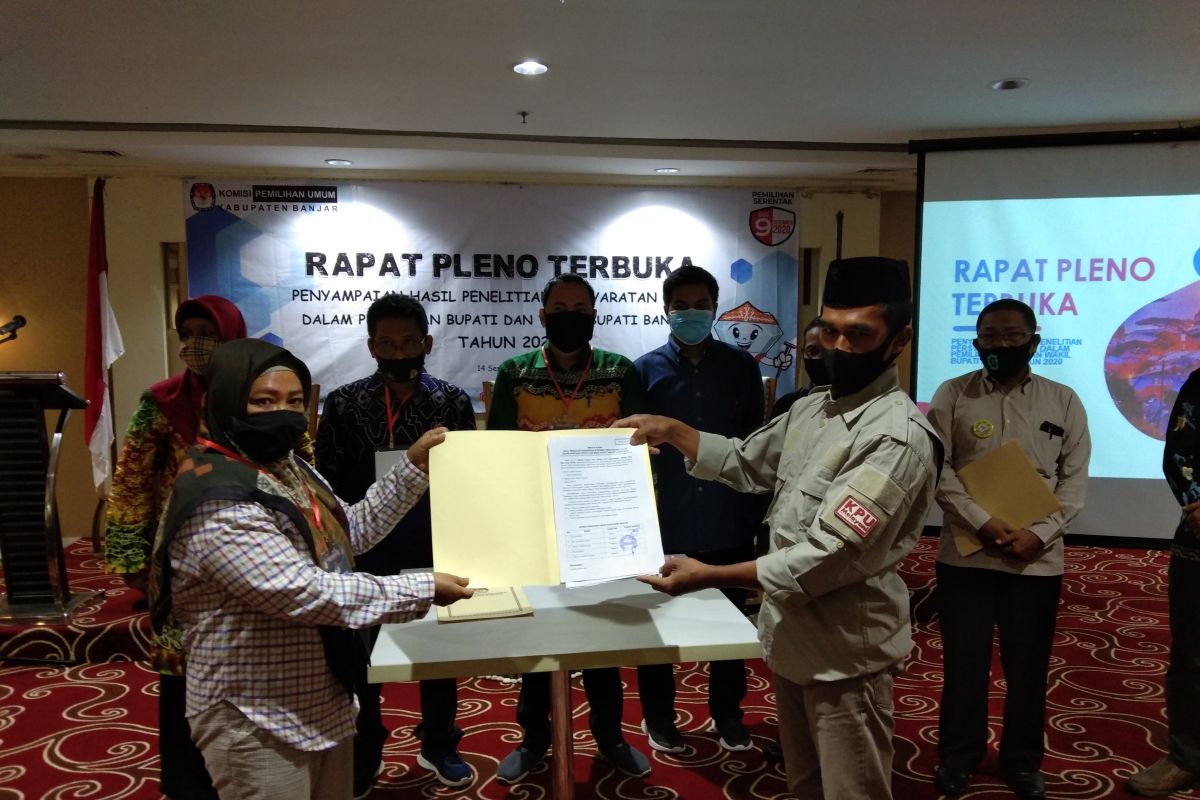 KPU Banjar serahkan hasil penelitian persyaratan bapaslon Bupati Banjar