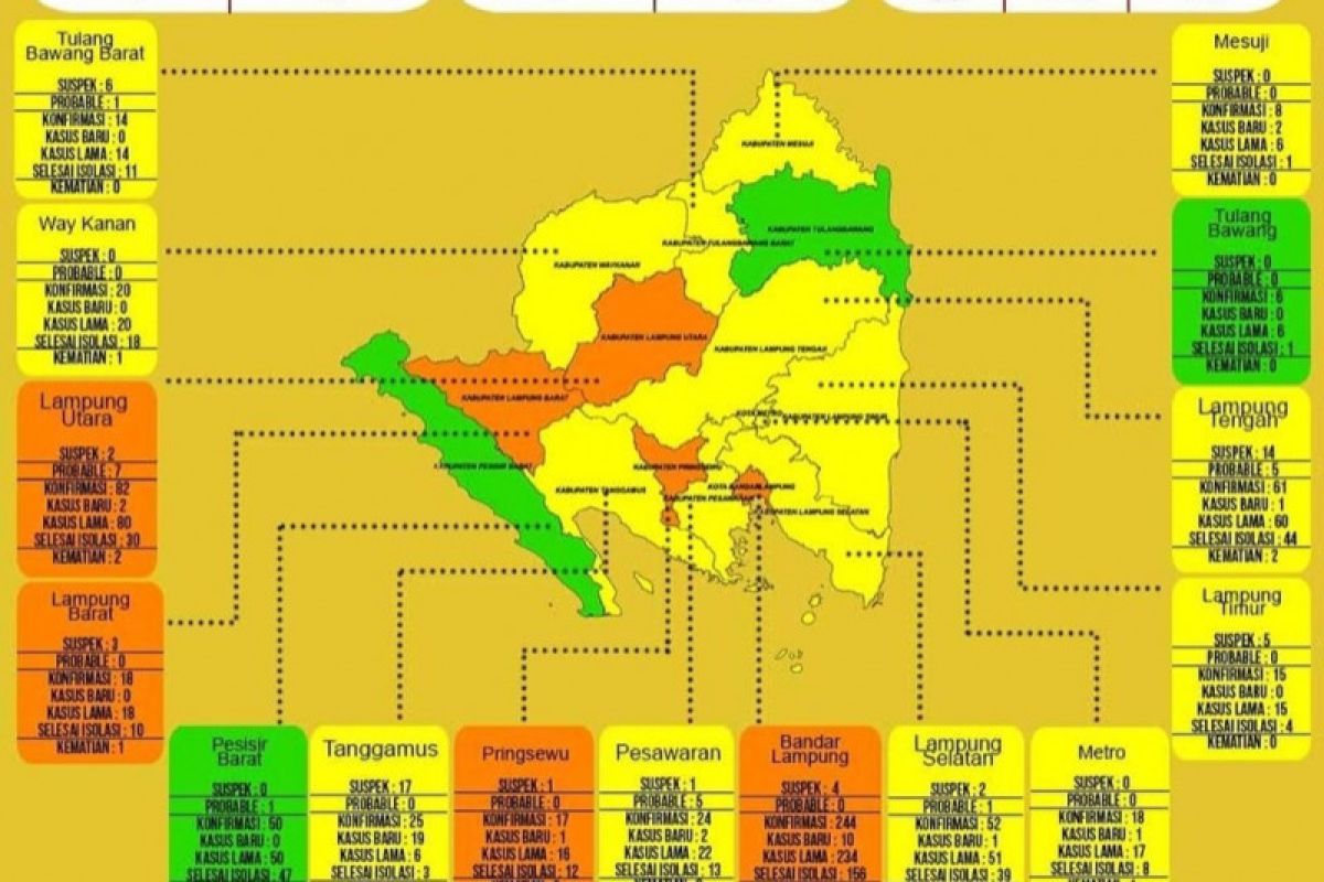 Dinkes : Di Lampung terdapat tambahan 39 kasus COVID-19