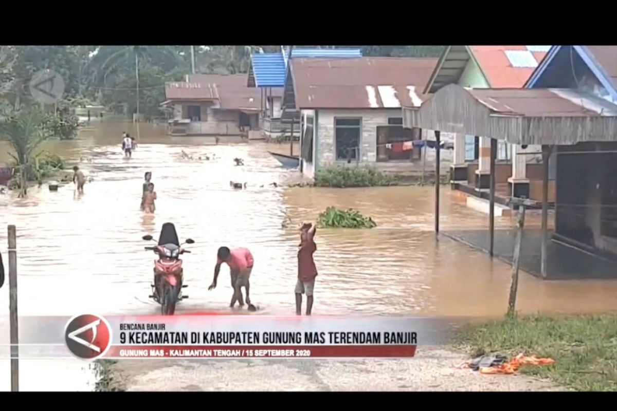 Banjir di sembilan kecamatan Kabupaten Gunung Mas