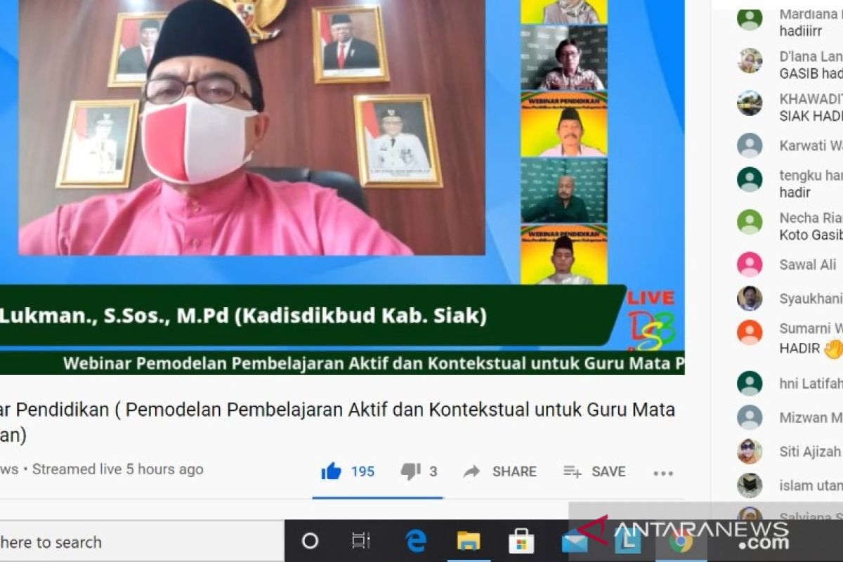 PJJ melalui kanal YouTube Siak Bedelau disebut inspirasi ratusan guru di Indonesia