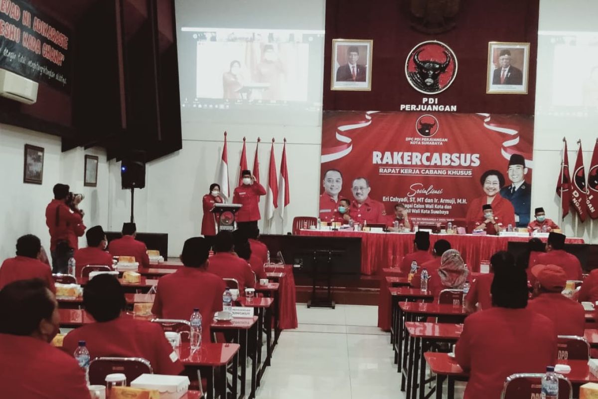 Risma minta perolehan kursi PDIP Surabaya bisa naik pada Pemilu 2024