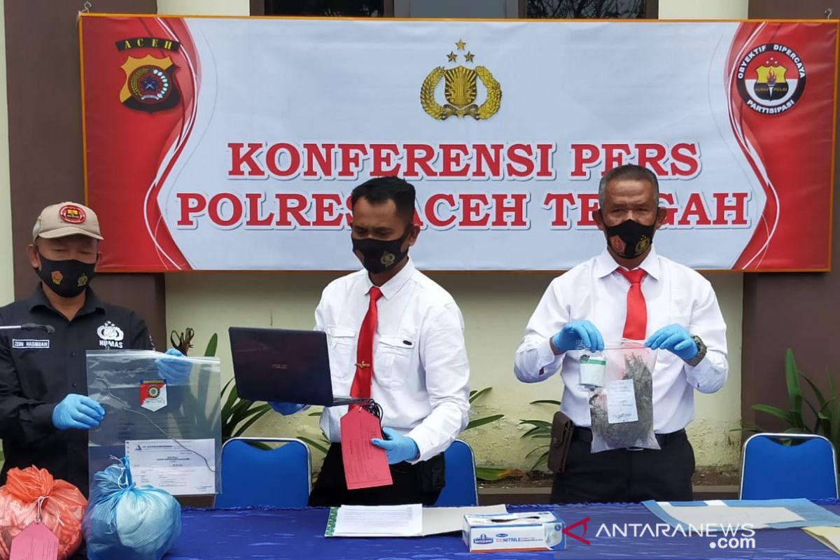 Polres Aceh Tengah amankan tersangka pemilik 116,28 gram ganja kering
