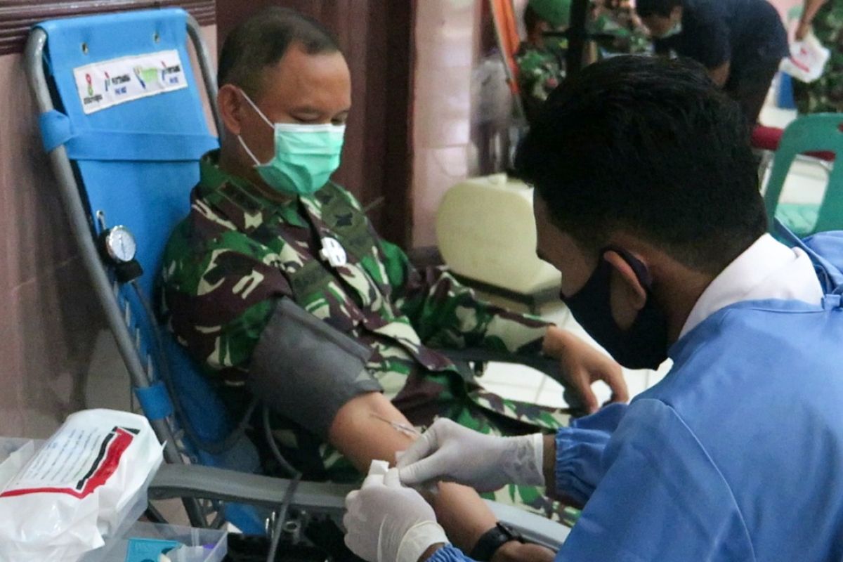 Rangkaian HUT Ke-75 TNI, Korem 011/Lilawangsa kumpulkan 332 kantong darah