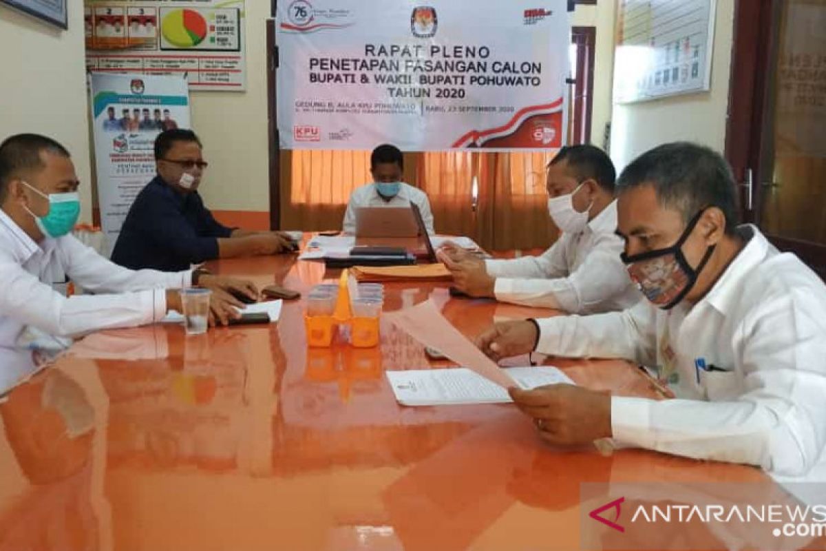 KPU Pohuwato tetapkan empat paslon peserta Pilkada serentak 2020