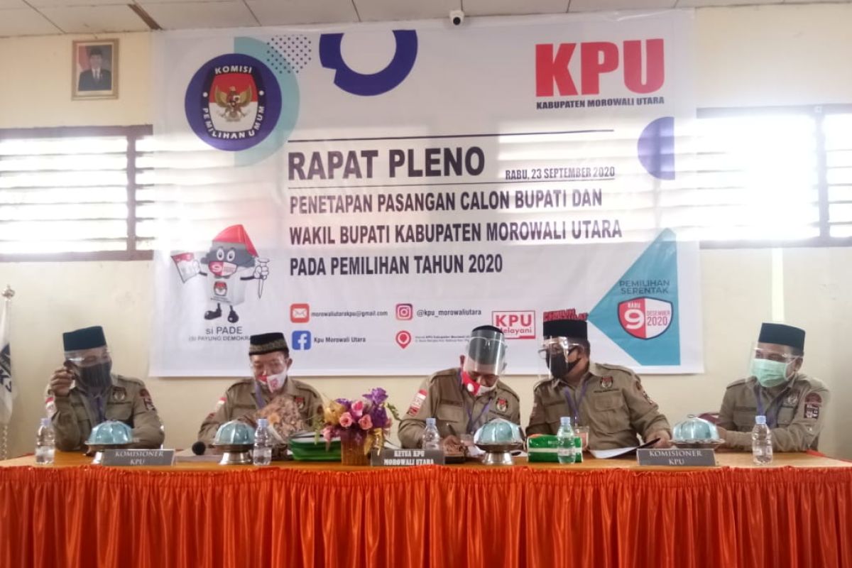 KPU Morowali Utara tetapkan bakal calon jadi calon bupati/wabub