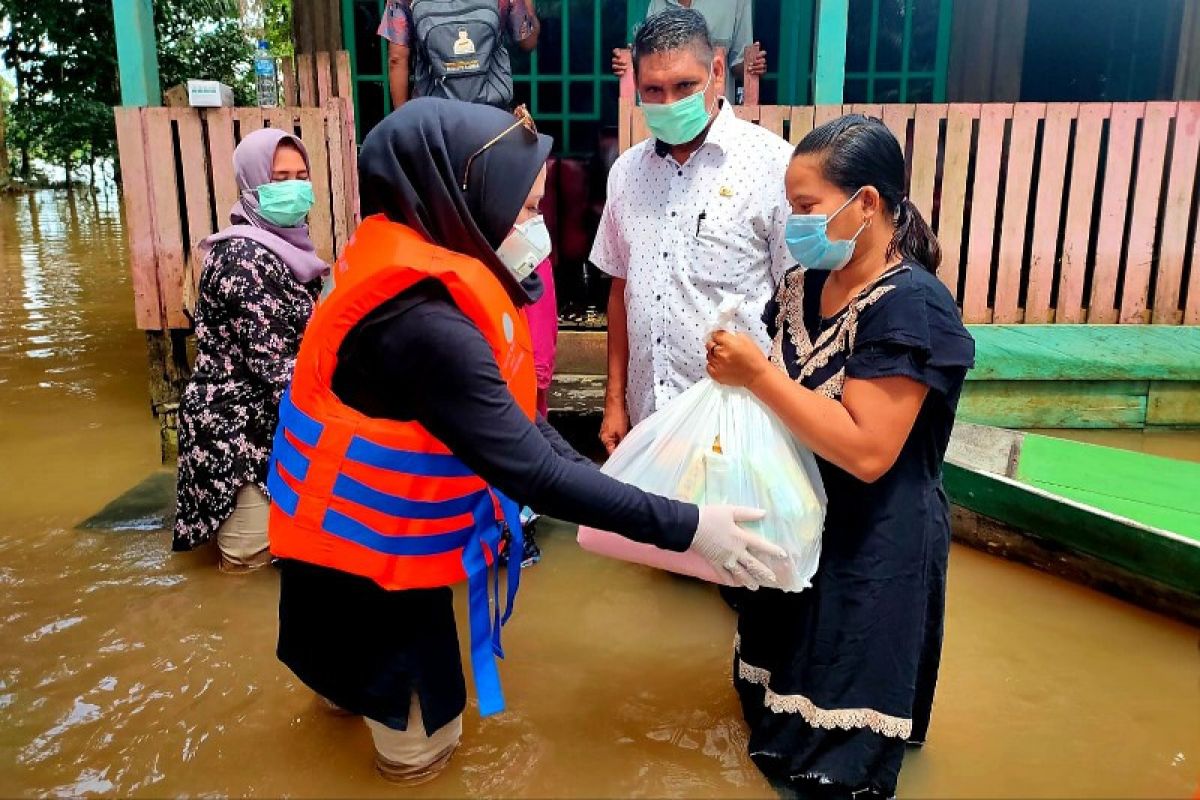 Wabup Seruyan tinjau daerah terdampak banjir dan salurkan bantuan